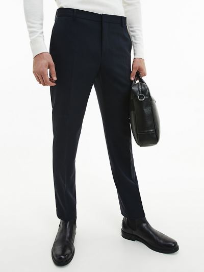 Calvin Klein Ruhák HU938553 | Calvin Klein Wool Stretch Férfi Öltöny Nadrág Sötétkék
